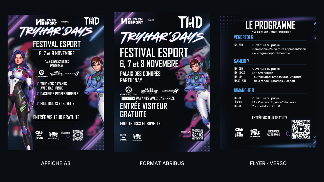 Aperçu du projet TryHar’Days — affiches et flyer